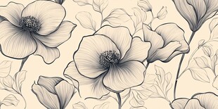 手绘银莲花