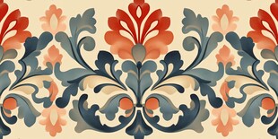 色块花古典图案组合