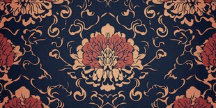 宫廷图案锦缎壁纸