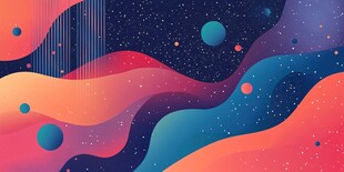 扁平流体风年会背景