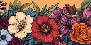 手绘创意百花壁纸