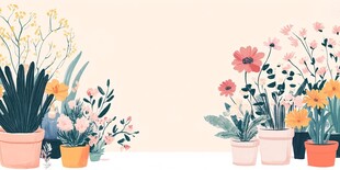 植物背景扁平插画