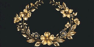 高精手绘黄金拉丝花卉