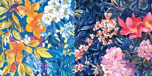 热带花枝四方连续图