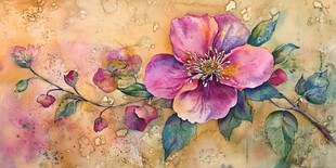 岩彩山茶花之相依