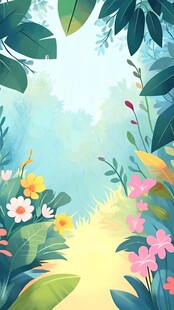 植物背景扁平插画