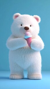 吃冰淇淋的小熊