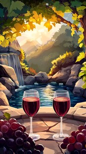 户外红酒无框画