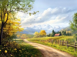宽屏风景画
