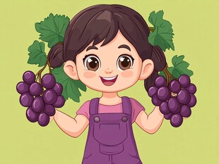 葡萄包装人物插画设计