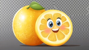 卡通柑橘人物