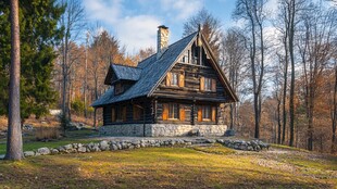 现在装修风格石墙小屋