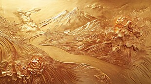 金色浮雕画