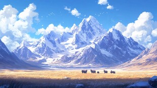 雪山原画