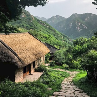 山中茅草屋