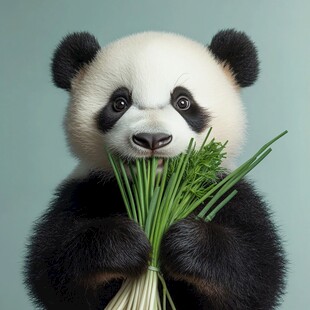 写实熊猫插画
