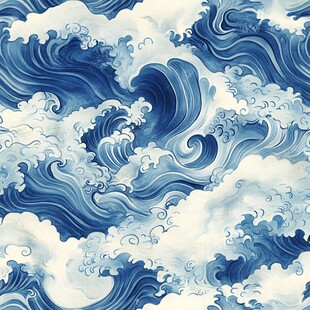 海浪云纹浪花背景