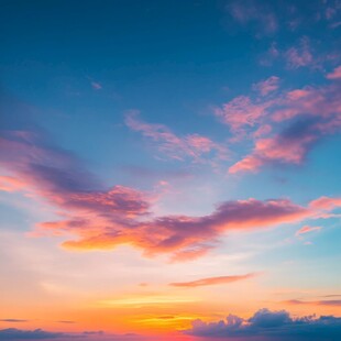 夕阳晚霞朝霞蓝天背景