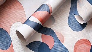 简洁大气拼色曲线纹理