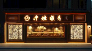 新中式采耳店门头