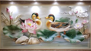 3d壁画荷花