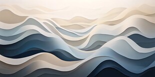 高端山水线包装插画