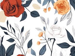 手绘质感玫瑰花