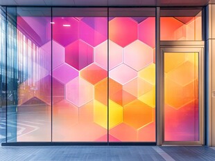 炫彩玻璃门图案