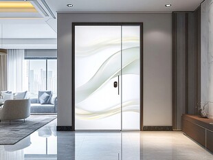 轻奢木门场景效果