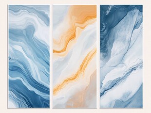 渐变抽象流体装饰画