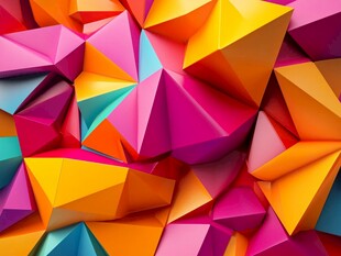 炫彩撞色立体质感背景