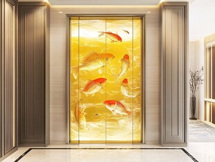现代屏风鲤鱼图