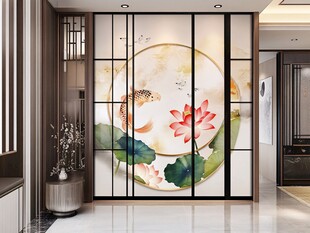 新中式荷花隔断
