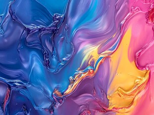 渐变抽象流体装饰画