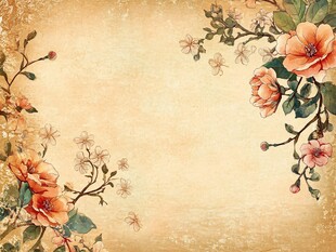 手绘春天古风花卉背景