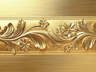浮雕金色花纹