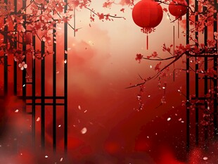 灯笼梅花背景图