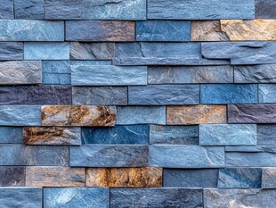 蓝色石头装饰墙