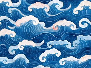 海浪云纹浪花背景