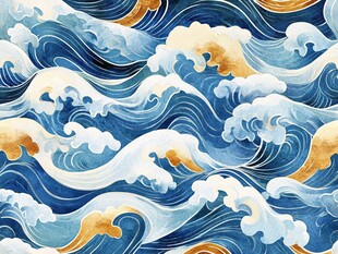 海浪云纹浪花背景