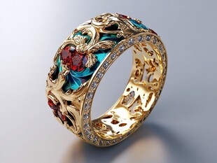 珠宝首饰渲染图