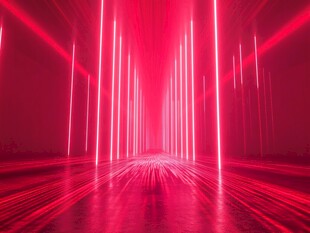 流光溢彩的霓虹灯走廊