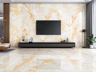 金色大理石瓷砖背景墙