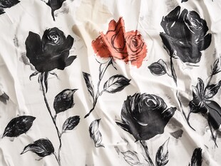 母玫瑰提花印花