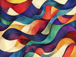 彩色弯曲艺术画