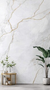 极简金箔石根线条对拼