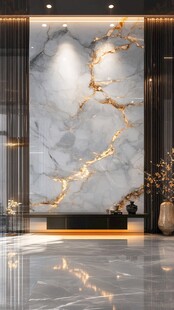 极简金箔石根线条对拼