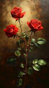 玫瑰花油画装饰图