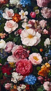 高清插画宫廷静物花卉