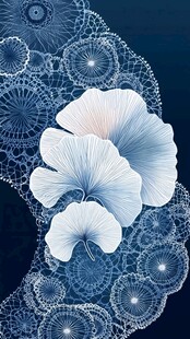 简约线条大花朵图案